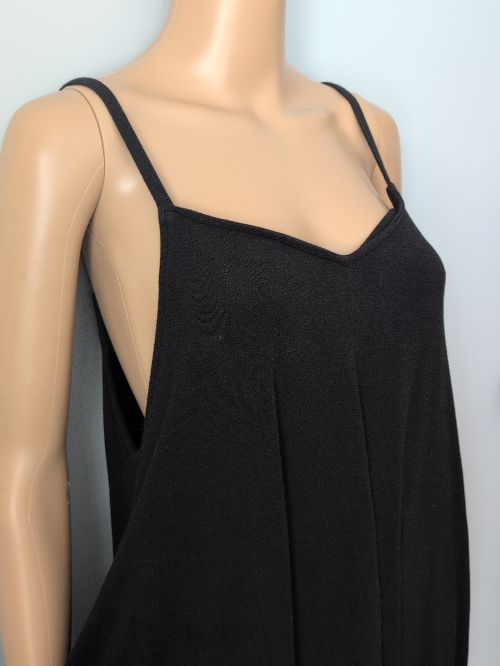 Smash + Tess Boho Lagenlook Black Haren Drop Crotch Jumpsuit Romper SZ L - Picture 5 of 13
